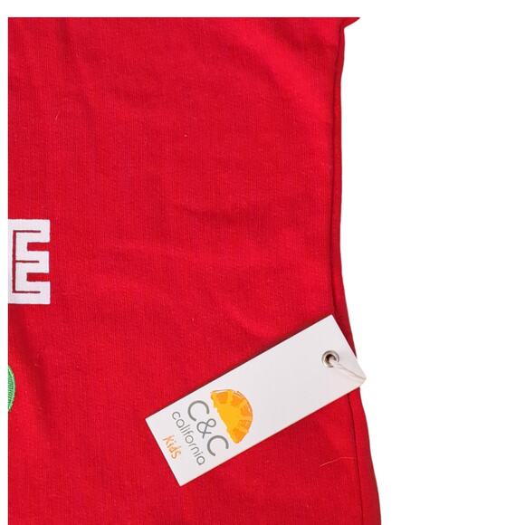 NWT C&C Kids California Red Pullover Christmas Elfie Holiday Sweatshirt M 7/8 - Picture 4 of 5